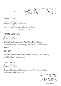 D037 Menu 5x7: D037 Menu