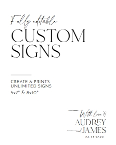 D037 Custom Sign 8x10: D037 Wedding Signage Bundle