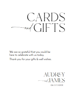 D037 Card Gift Sign 8x10: D037 Wedding Signage Bundle