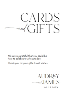 D037 Card Gift Sign 5x7: D037 Wedding Signage Bundle
