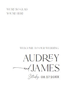 D037 Welcome Sign Vertical 18x24: D037 Wedding Signage Bundle