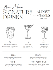 D037 Signature Drink Sign 18x24: D015 Wedding Signage Bundle