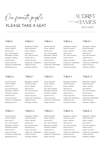 D037 Seating Chart Vertical A2: D037 Wedding Signage Bundle