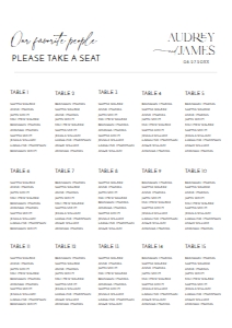 D037 Seating Chart Vertical A1: D037 Wedding Signage Bundle