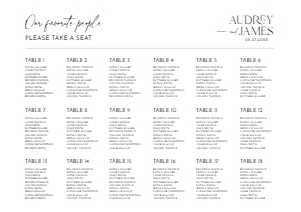 D037 Seating Chart Horizontal A2: D037 Wedding Signage Bundle