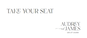 D037 Seating Chart Card Header: D037 Wedding Signage Bundle