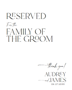 D037 Reserved Sign 8x10: D037 Wedding Signage Bundle