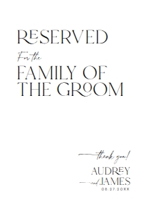 D037 Reserved Sign 5x7: D037 Wedding Signage Bundle