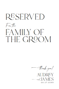 D037 Reserved Sign 4x6: D037 Wedding Signage Bundle