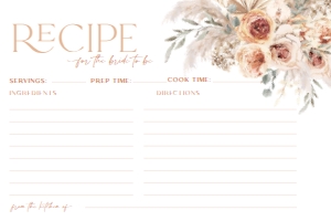 B013 Recipe Card 6x4: B013 Bridal Shower Bundle