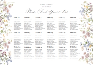 E068 Seating Chart Horizontal A1: E068 Seating Chart Sign A