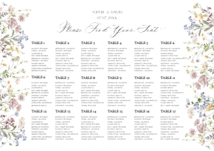 E068 Seating Chart Horizontal A2: E068 Seating Chart Sign A