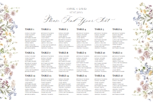 E068 Seating Chart Horizontal 36x24: E068 Seating Chart Sign A