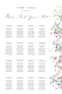 E068 Seating Chart Vertical 24x36: E068 Seating Chart Sign A