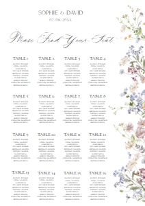 E068 Seating Chart Vertical A2: E068 Seating Chart Sign A
