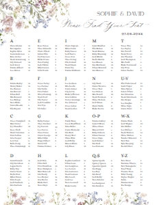 E068 Seating Chart Vertical 18x24 B: E068 Seating Chart Sign B