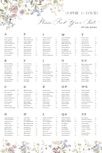 E068 Seating Chart Vertical 24x36 B: E068 Seating Chart Sign B