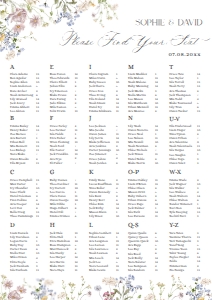E068 Seating Chart Vertical A1 B: E068 Seating Chart Sign B