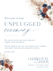 D019 Unplugged Ceremony Wedding Sign 18x24: D019 Wedding Bundle
