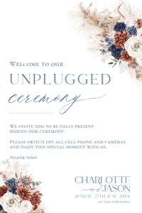 D019 Unplugged Ceremony Wedding Sign 20x30: D019 Wedding Bundle