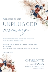 D019 Unplugged Ceremony Wedding Sign 24x36: D019 Wedding Bundle