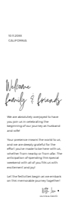 E036 Wedding Itinerary 3.75x11 B: E036 Wedding Itinerary
