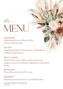B068 V1 Menu 5x7: B068 Menu V1