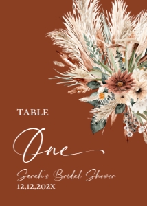 B068 V1 Table Number 5x7: B068 Bridal Shower Bundle V1