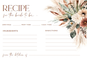 B068 V1 Recipe Card 5x3.5: B068 Bridal Shower Bundle V1
