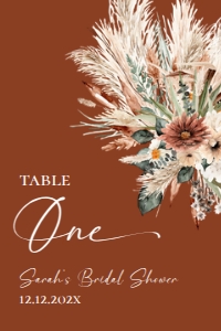B068 V1 Table Number 4x6: B068 Bridal Shower Bundle V1