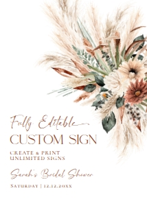 B068 V1 Custom Sign 5x7: B068 Bridal Shower Bundle V1