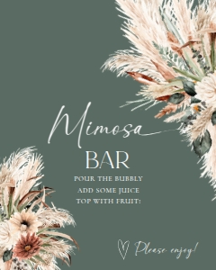 B068 V1 Mimosa Bar Sign 8x10: B068 Bridal Shower Bundle V1