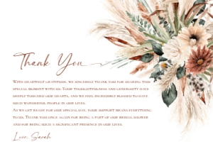 B068 V1 Thank you Card Flat 5x3.5: B068 Bridal Shower Bundle V1