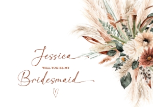 B068 V1 Bridesmaid Proposal Card Flat 5x3.5: B068 Bridesmaid Card