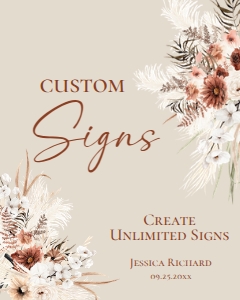 E069 Custom Sign 8x10: E069 Wedding Bundle