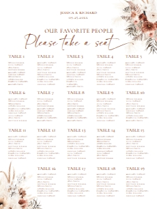 E069 Seating Chart Vertical 18x24: E069 Wedding Bundle