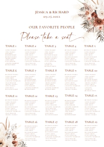 E069 Seating Chart Vertical A2: E069 Wedding Bundle