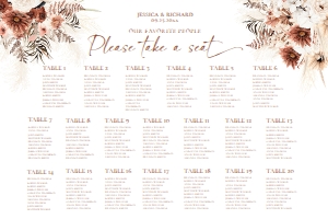 E069 Seating Chart Horizontal 36x24: E069 Wedding Bundle