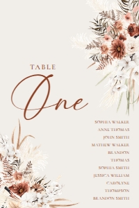 E069 Seating Chart Card 4x6: E069 Wedding Bundle