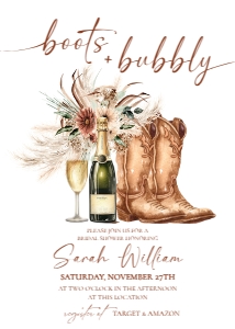 B068 V8 Bridal Shower Invite: B068 Bridal Shower Invitation 8