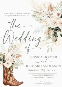 E128 Wedding Invite Front: E128 Wedding Invitation Card