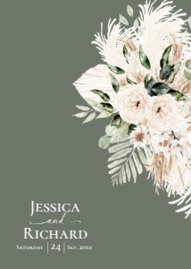 E128 Wedding Invite Back A: E128 Wedding Invitation Card