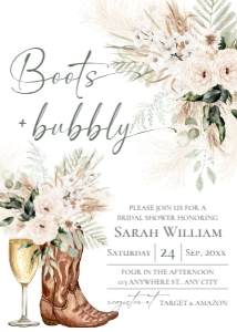 E128 Bridal Shower Invitation Card 1: E128 Bridal Shower Invitation 1