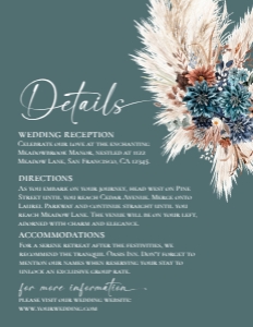 E127 Detail Card Vertical 4.25x5.5 2: E127 Wedding Suite 2