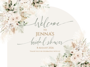 B058 Bridal Shower Welcome Sign Horizontal 18x24: B058 Welcome Sign