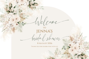 B058 Bridal Shower Welcome Sign Horizontal 36x24: B058 Welcome Sign