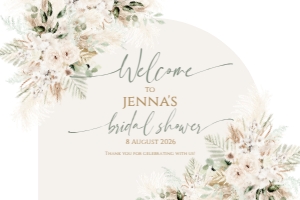 B058 Bridal Shower Welcome Sign Horizontal 30x20: B058 Welcome Sign