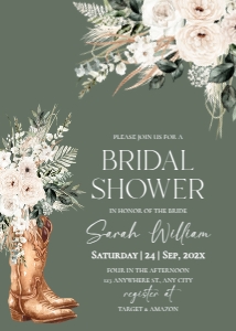 E128 Bridal Shower Invitation Card 3 design preview