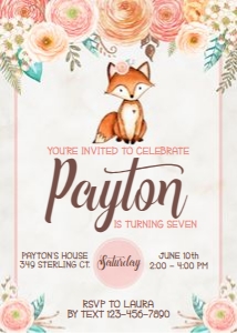 Fox Floral Invitation: Fox Floral Invitation