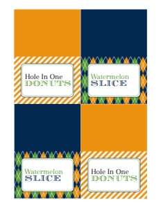 Father's Day Golf Tent Cards: Golf Food Labels